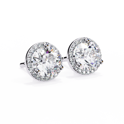 Frost Line – Round Lab Diamond Linear Drop Earrings