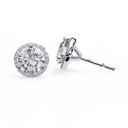 Frost Line – Round Lab Diamond Linear Drop Earrings