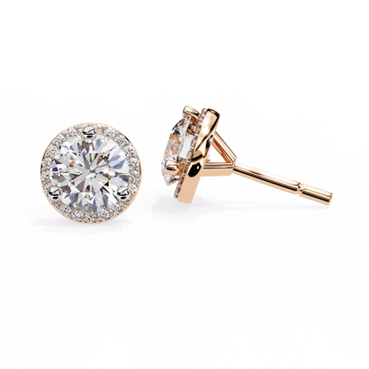 Frost Line – Round Lab Diamond Linear Drop Earrings