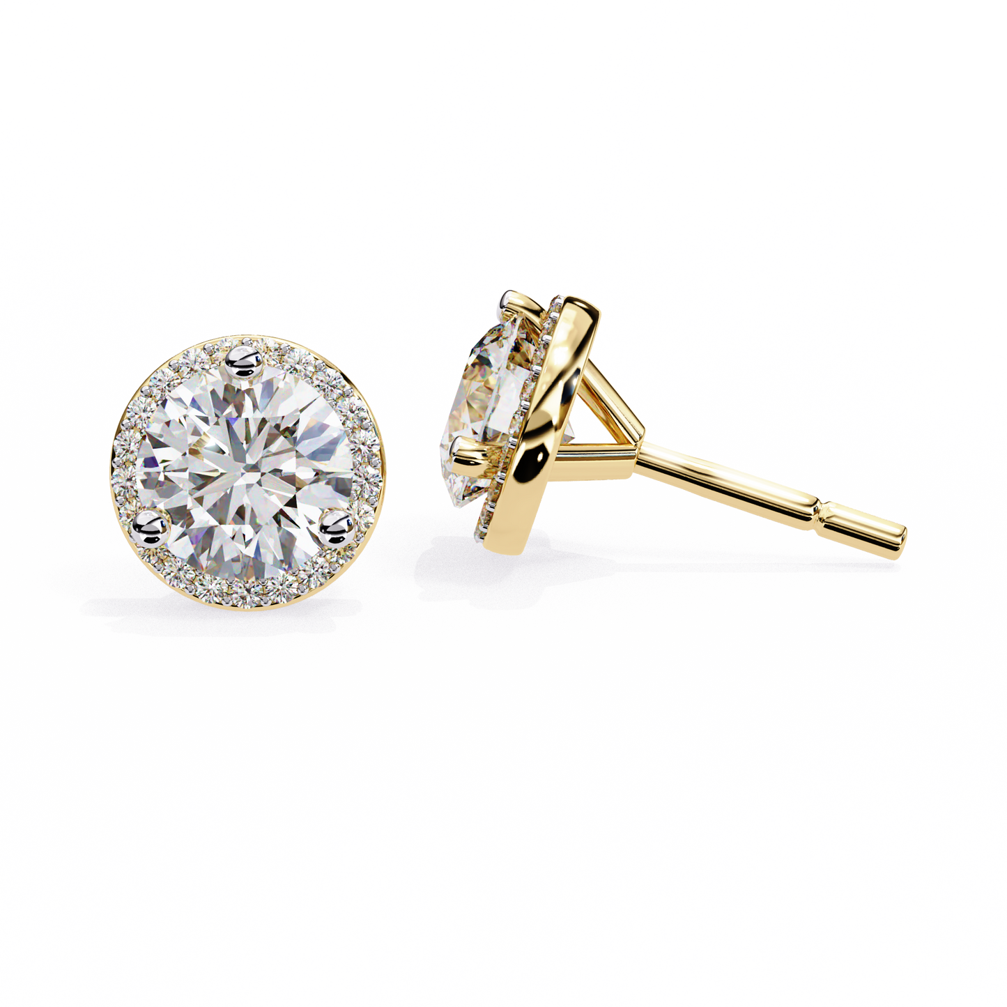 Frost Line – Round Lab Diamond Linear Drop Earrings