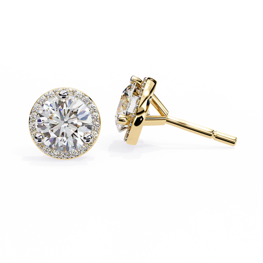 Frost Line – Round Lab Diamond Linear Drop Earrings