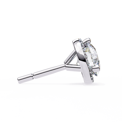 Frost Line – Round Lab Diamond Linear Drop Earrings
