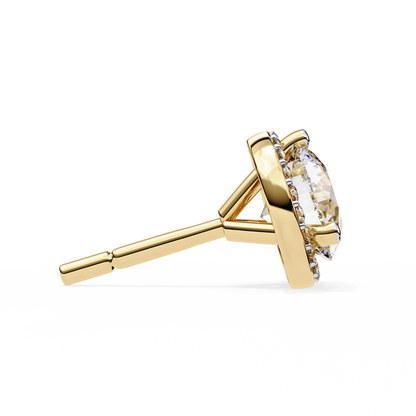 Frost Line – Round Lab Diamond Linear Drop Earrings