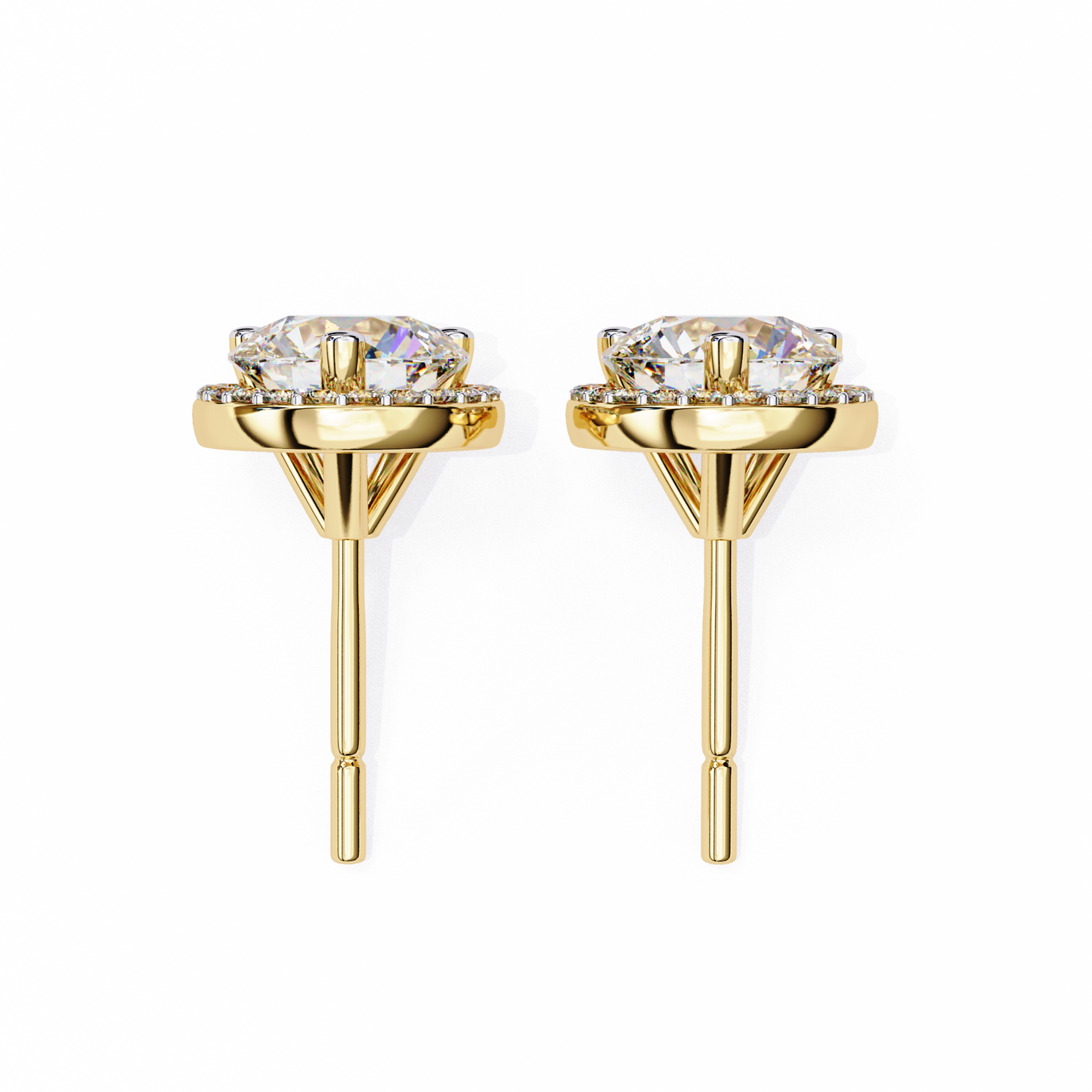 Frost Line – Round Lab Diamond Linear Drop Earrings