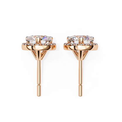 Frost Line – Round Lab Diamond Linear Drop Earrings