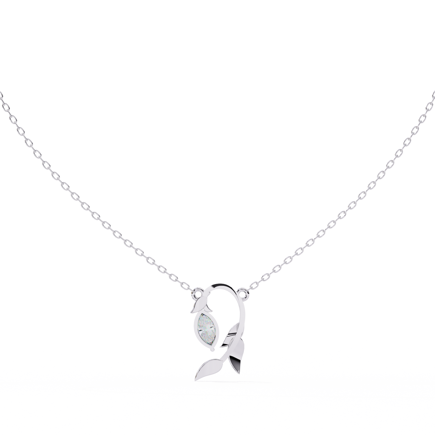 Leaflight – Marquise Lab Diamond Leaf Necklace