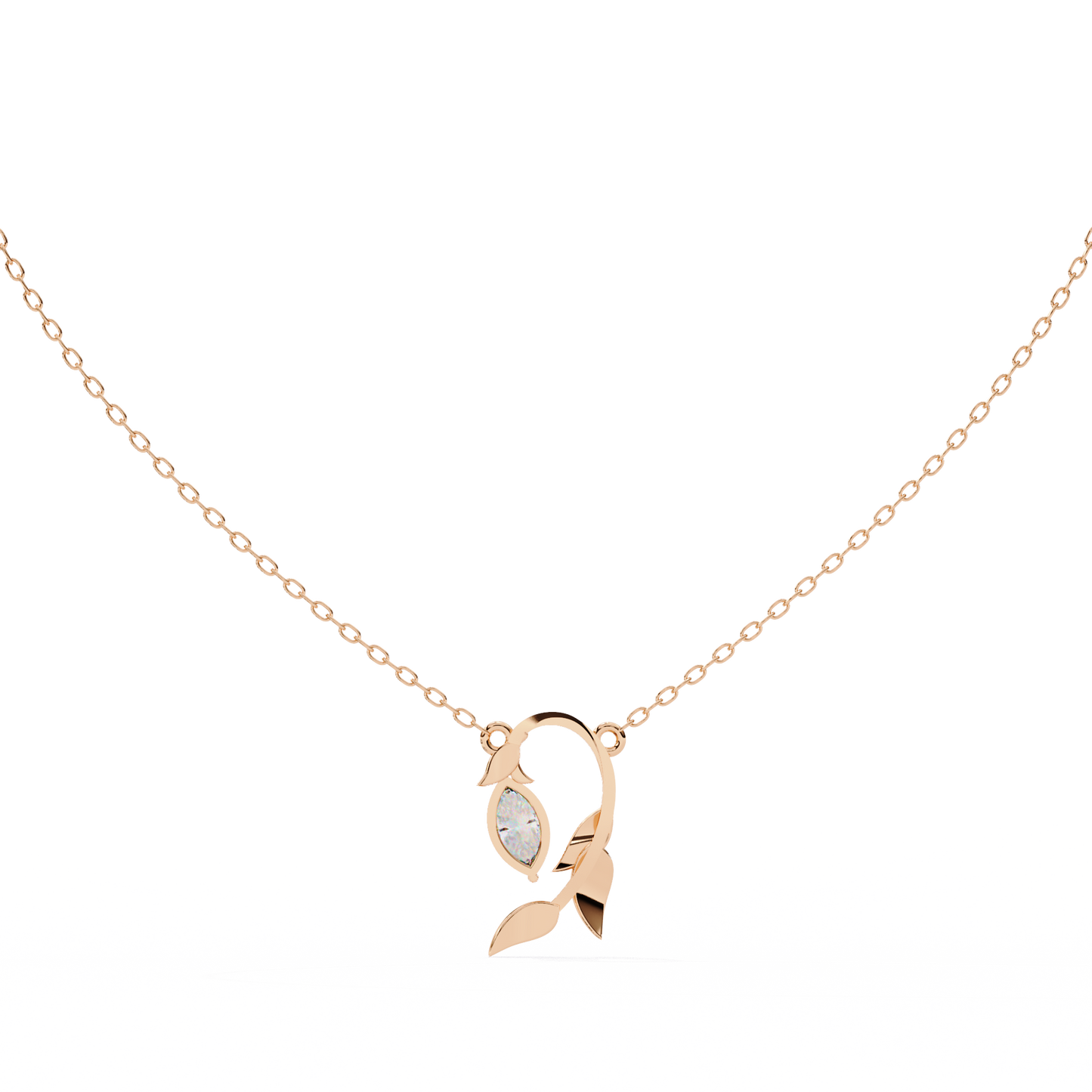 Leaflight – Marquise Lab Diamond Leaf Necklace