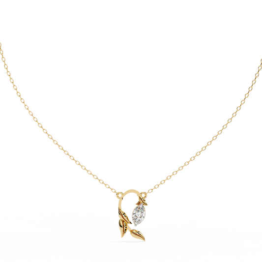 Leaflight – Marquise Lab Diamond Leaf Necklace