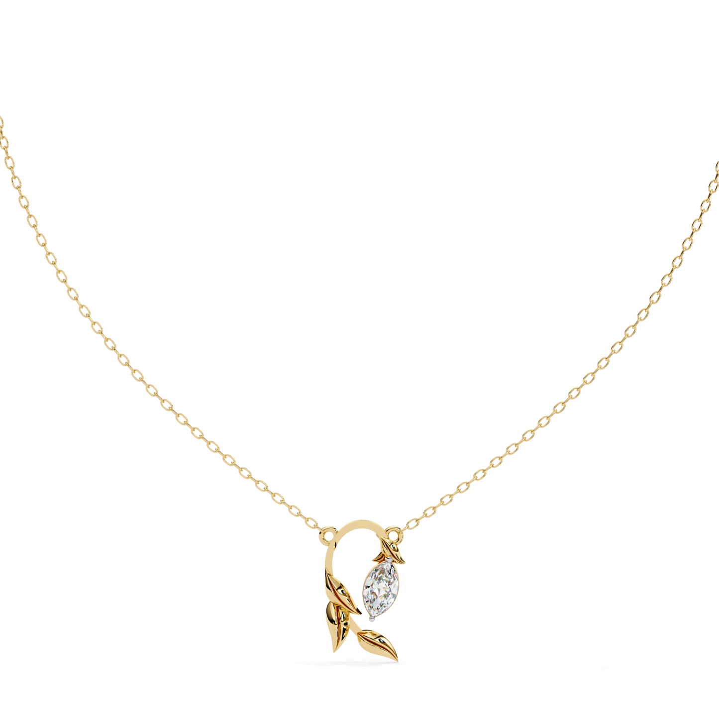 Leaflight – Marquise Diamond Leaf Necklace