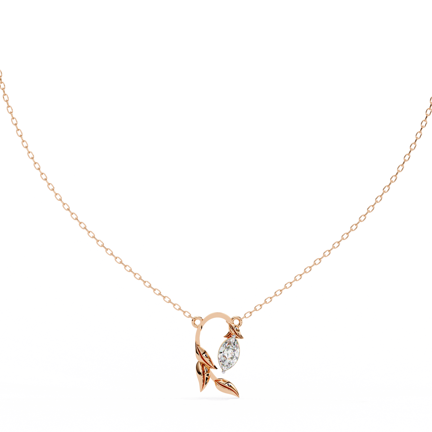 Leaflight – Marquise Lab Diamond Leaf Necklace