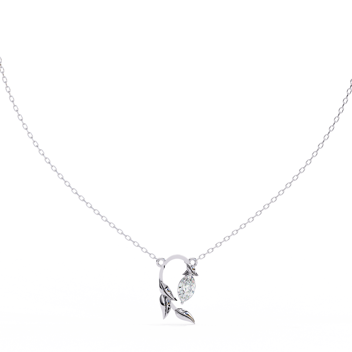 Leaflight – Marquise Lab Diamond Leaf Necklace