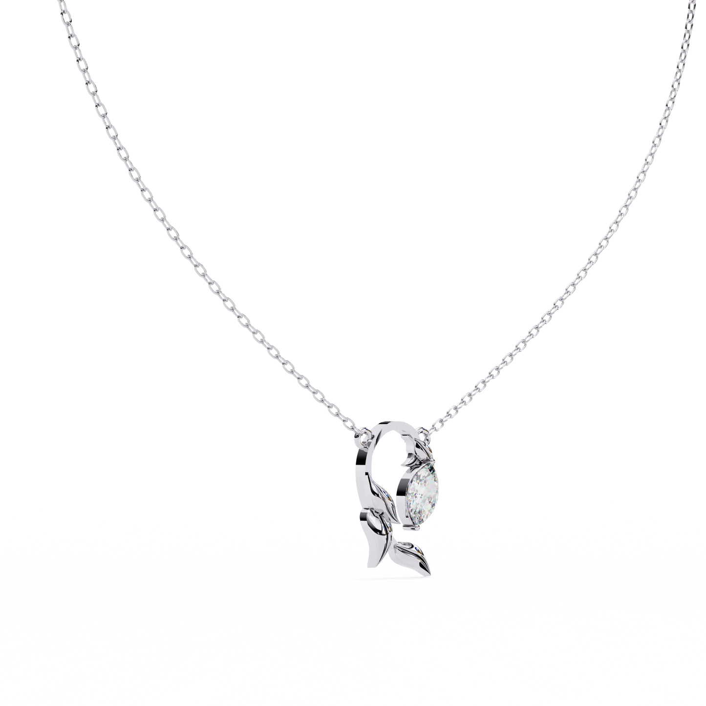 Leaflight – Marquise Lab Diamond Leaf Necklace