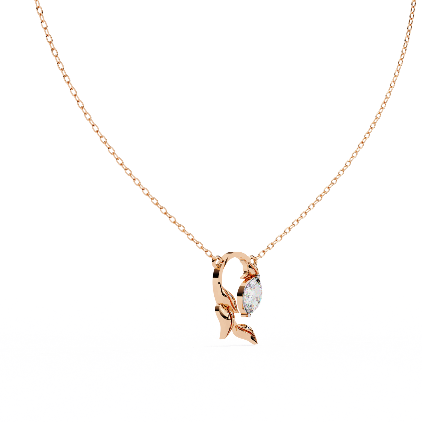 Leaflight – Marquise Lab Diamond Leaf Necklace