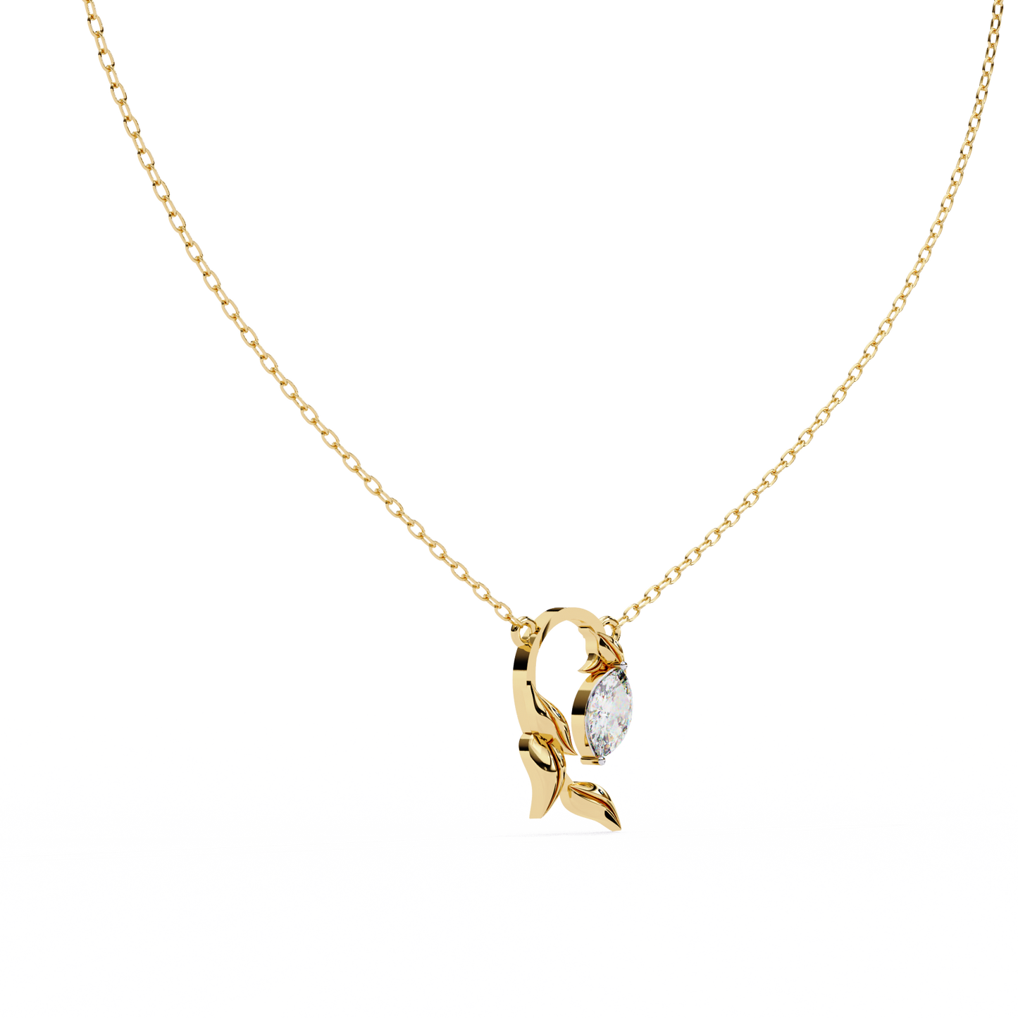 Leaflight – Marquise Lab Diamond Leaf Necklace