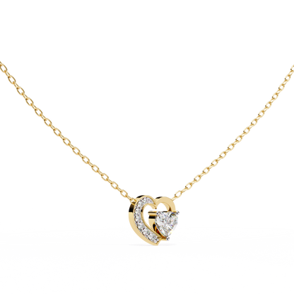 Heartline – Heart & Round Lab Diamond Cluster Necklace