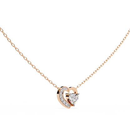 Heartline – Heart & Round Lab Diamond Cluster Necklace