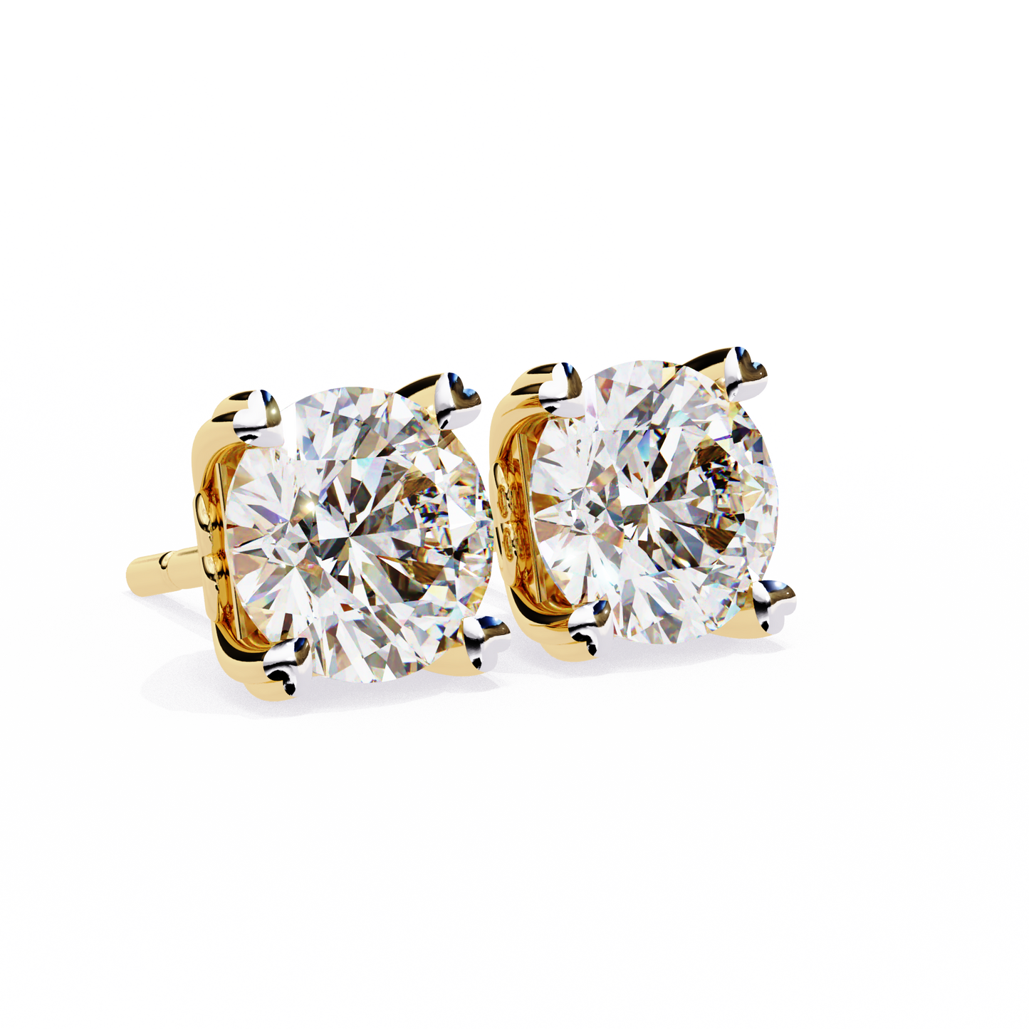 Lyra Studs – Round Lab Diamond Classic Solitaire Earrings