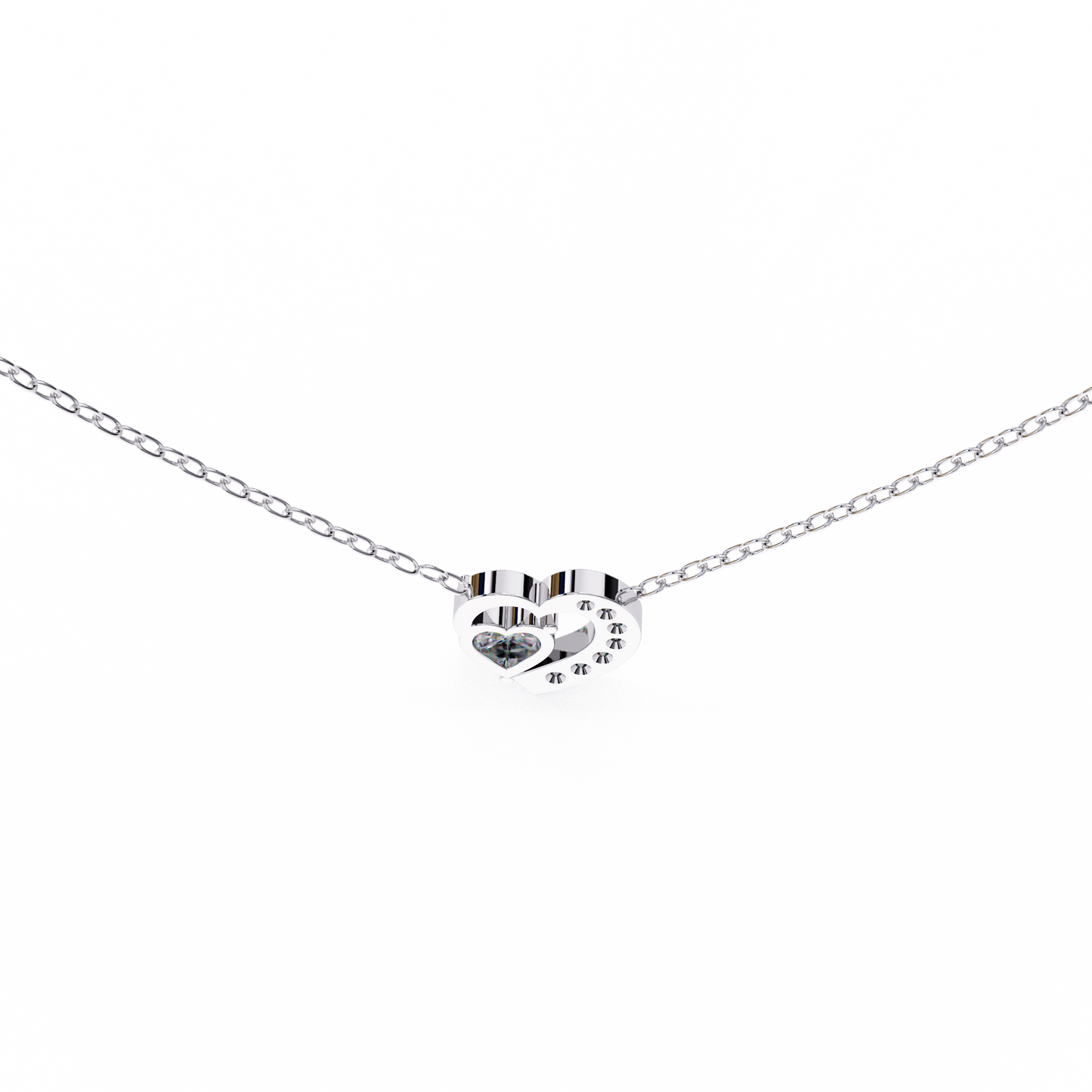 Heartline – Heart & Round Lab Diamond Cluster Necklace