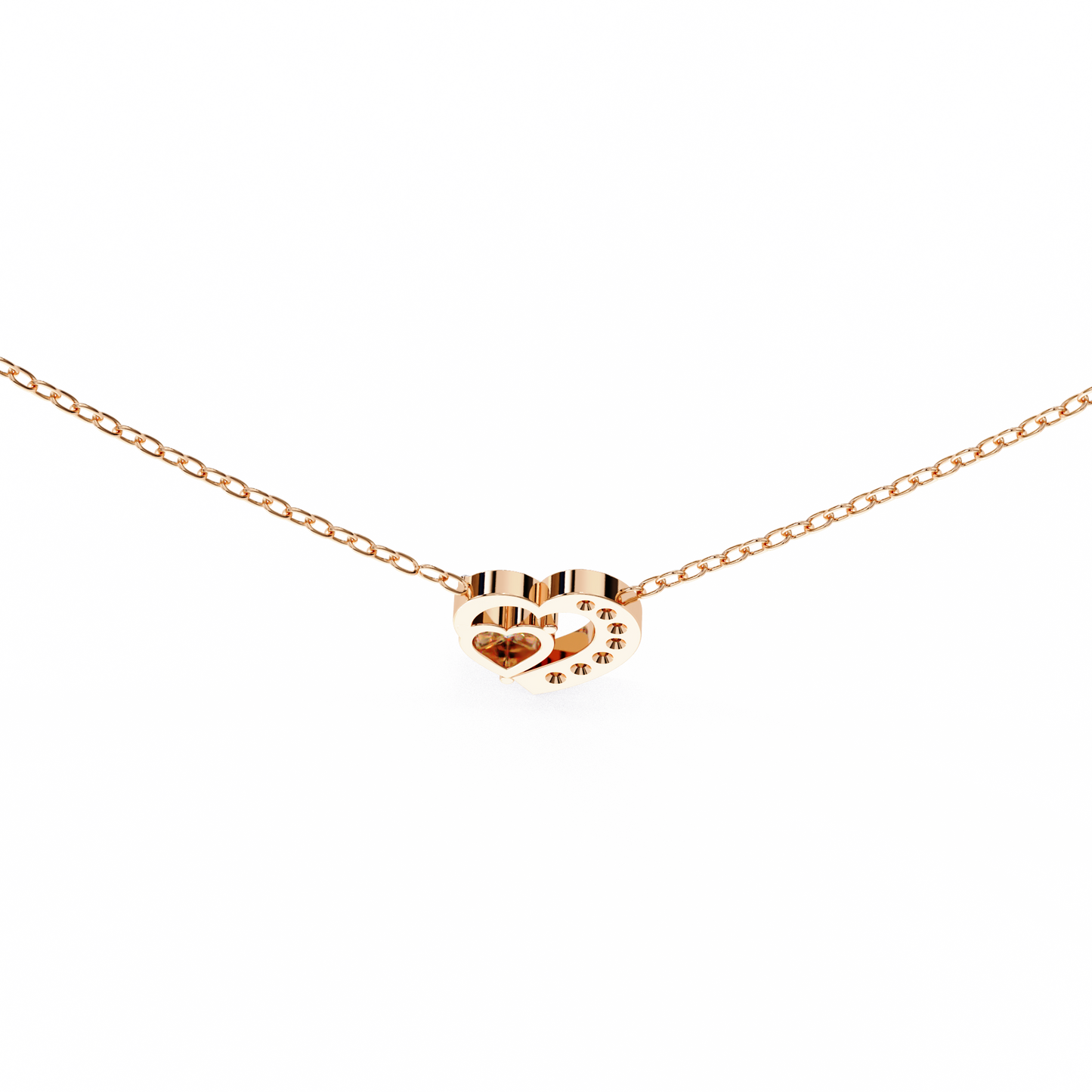 Heartline – Heart & Round Lab Diamond Cluster Necklace