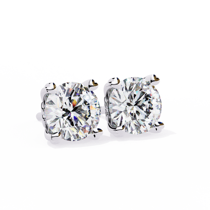 Lyra Studs – Round Lab Diamond Classic Solitaire Earrings