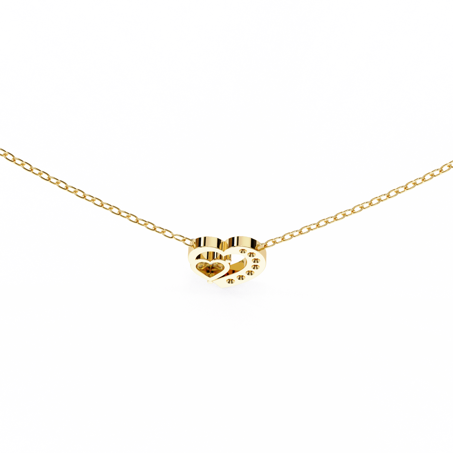 Heartline – Heart & Round Lab Diamond Cluster Necklace