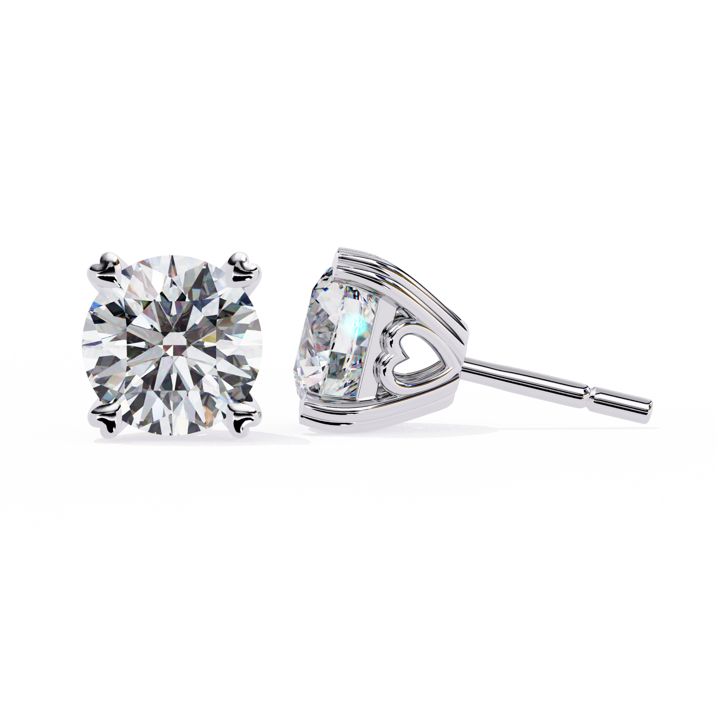 Lyra Studs – Round Lab Diamond Classic Solitaire Earrings