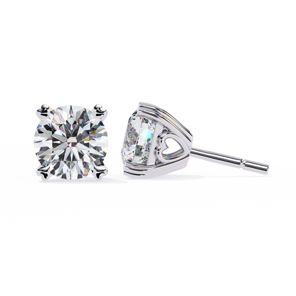 Lyra Studs – Round Lab Diamond Classic Solitaire Earrings