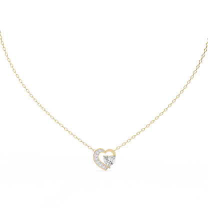 Heartline – Heart & Round Lab Diamond Cluster Necklace