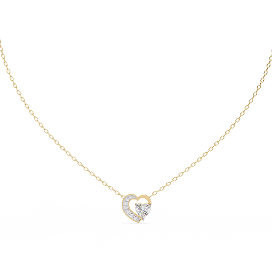 Heartline – Heart & Round Lab Diamond Cluster Necklace