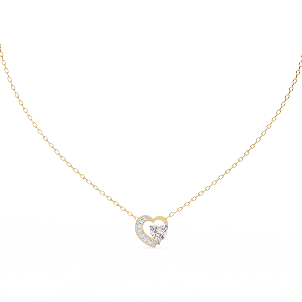 Heartline – Heart & Round Diamond Cluster Necklace