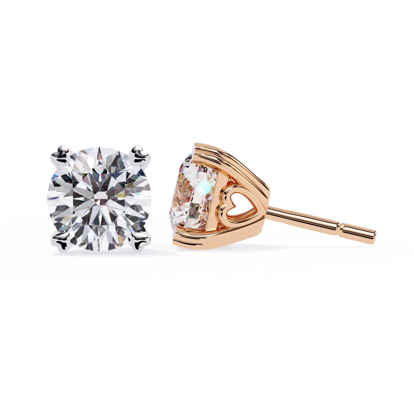 Lyra Studs – Round Lab Diamond Classic Solitaire Earrings