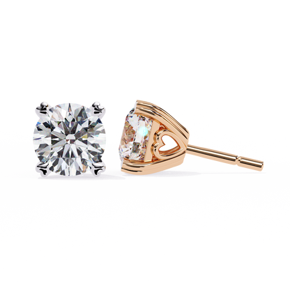 Lyra Studs – Round Lab Diamond Classic Solitaire Earrings