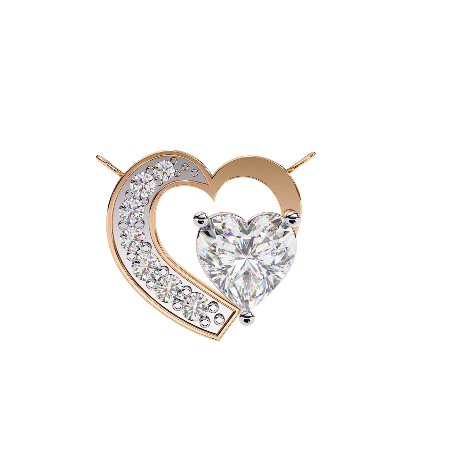 Heartline – Heart & Round Lab Diamond Cluster Necklace