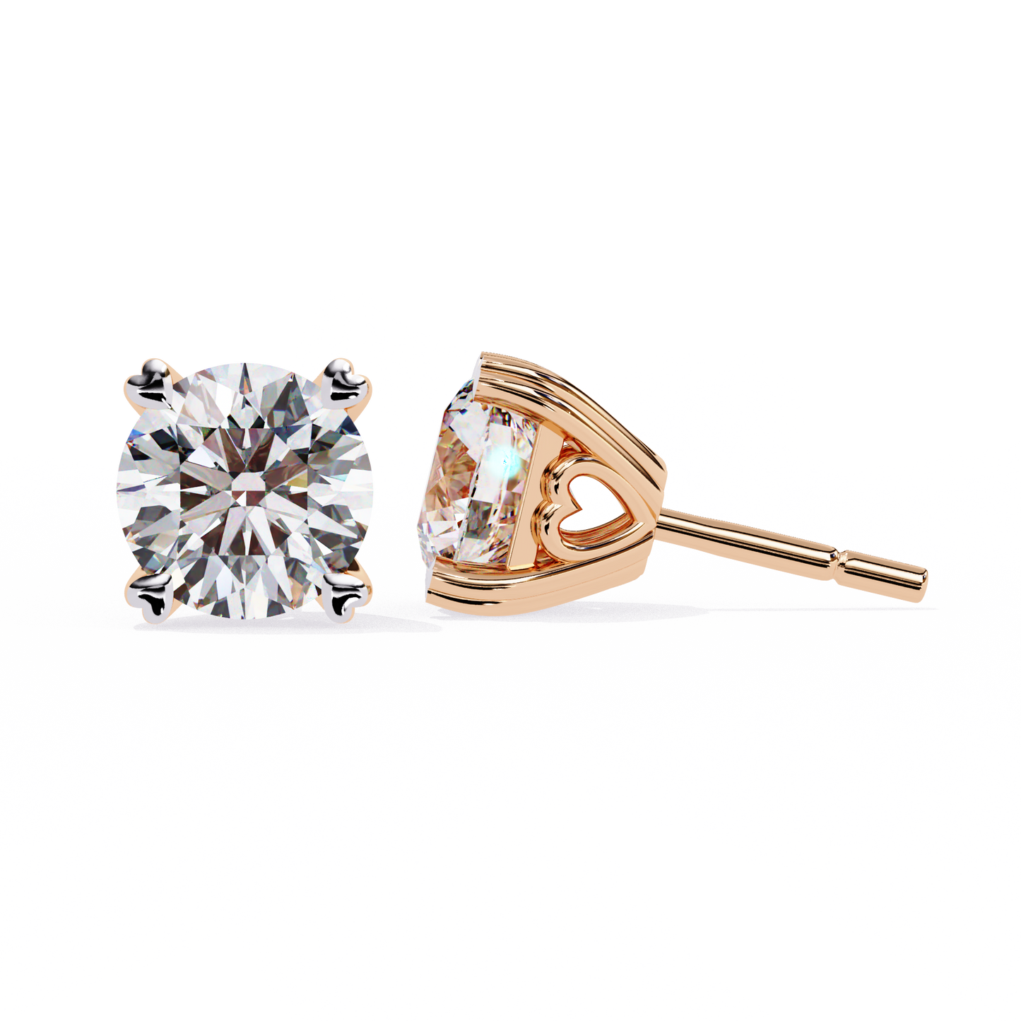 Lyra Studs – Round Lab Diamond Classic Solitaire Earrings