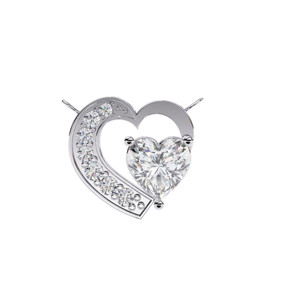 Heartline – Heart & Round Lab Diamond Cluster Necklace
