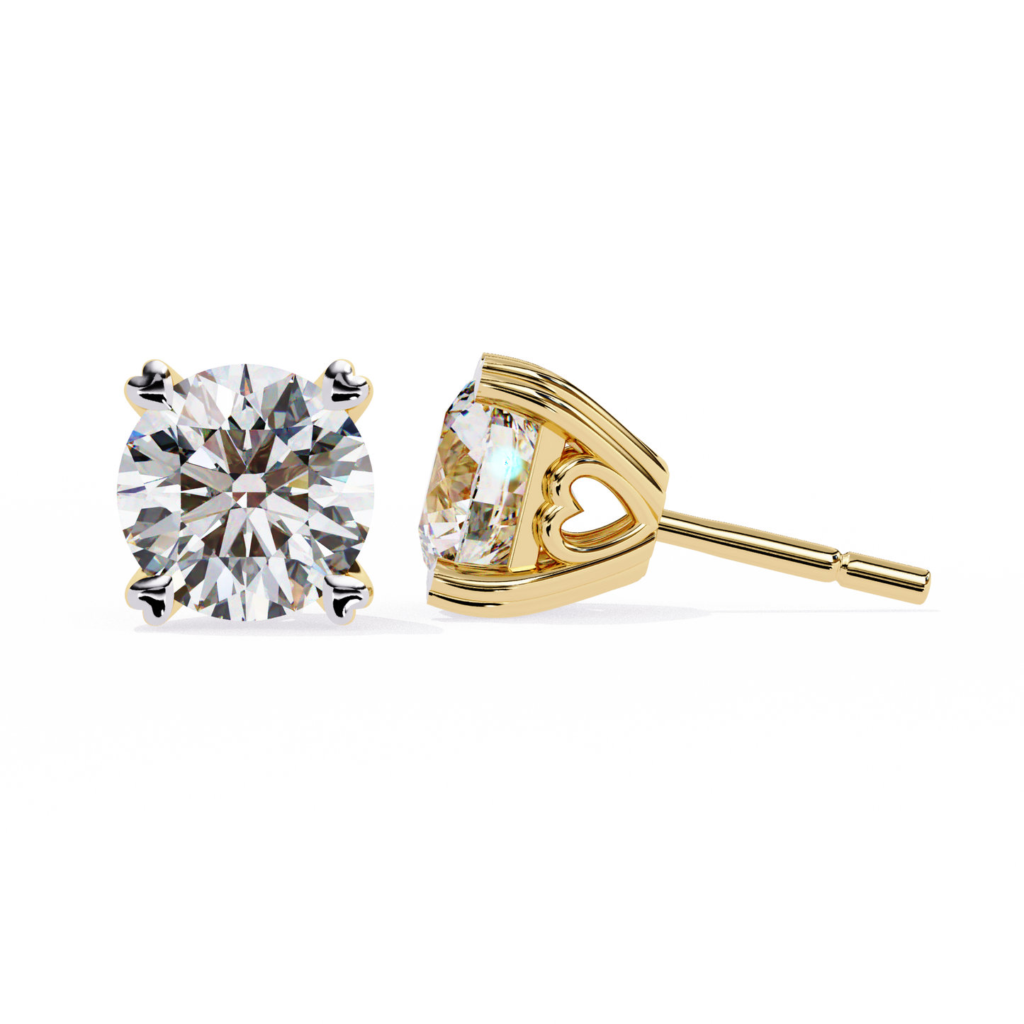 Lyra Studs – Round Lab Diamond Classic Solitaire Earrings