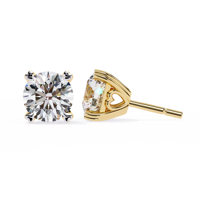 Lyra Studs – Round Lab Diamond Classic Solitaire Earrings