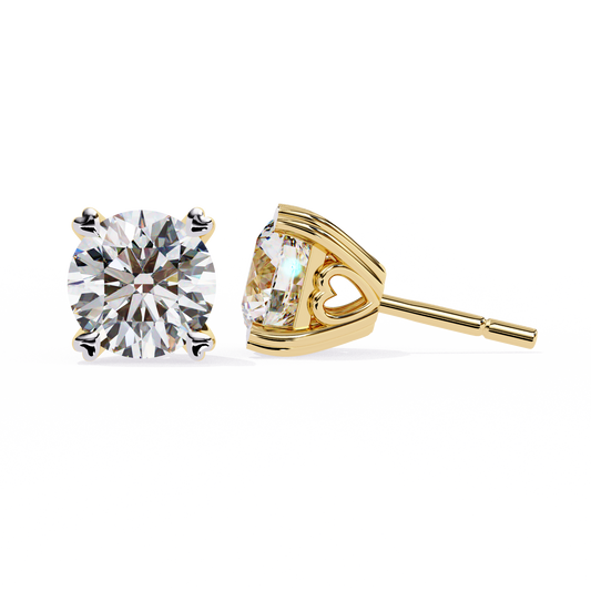 Lyra Studs – Round Lab Diamond Classic Solitaire Earrings