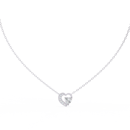 Heartline – Heart & Round Lab Diamond Cluster Necklace