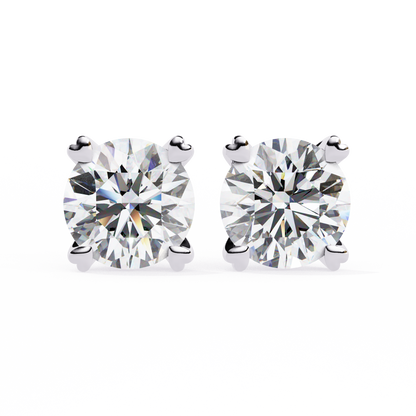 Lyra Studs – Round Lab Diamond Classic Solitaire Earrings