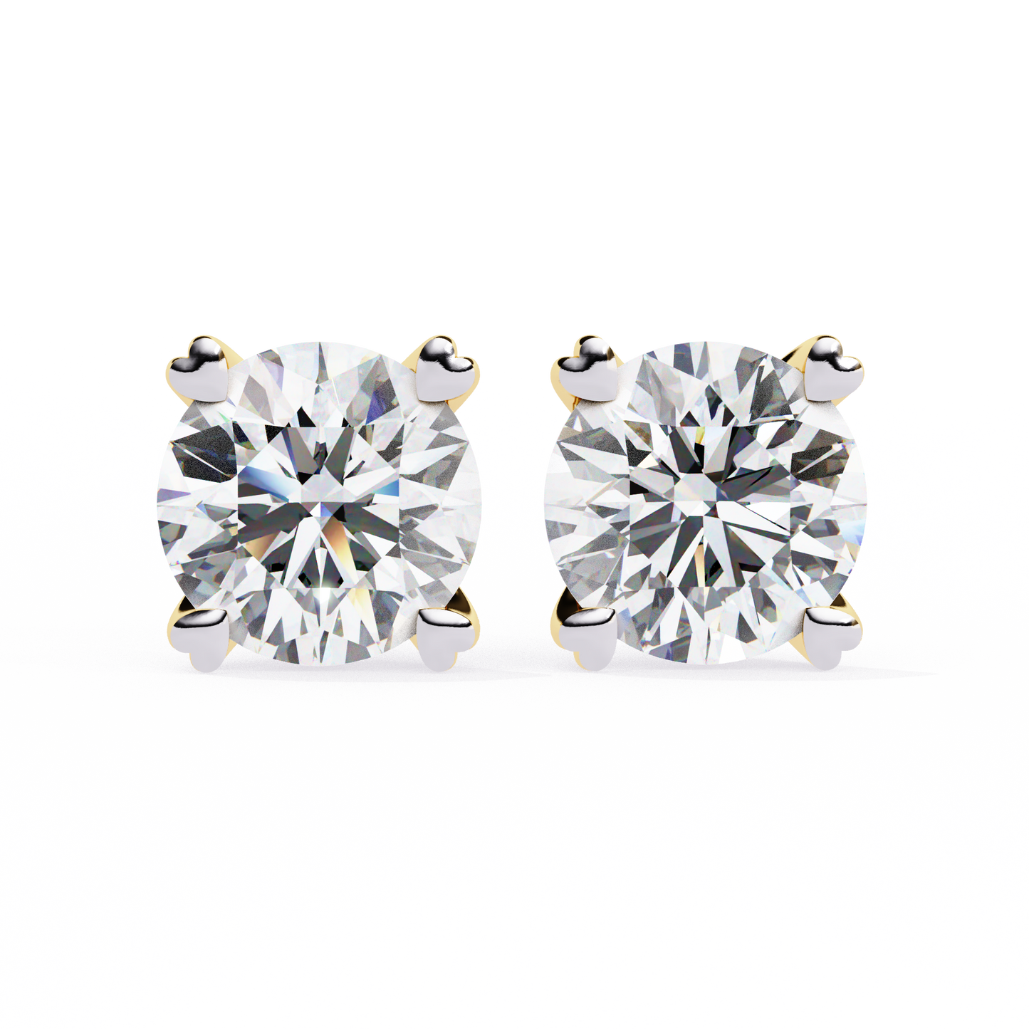 Lyra Studs – Round Lab Diamond Classic Solitaire Earrings