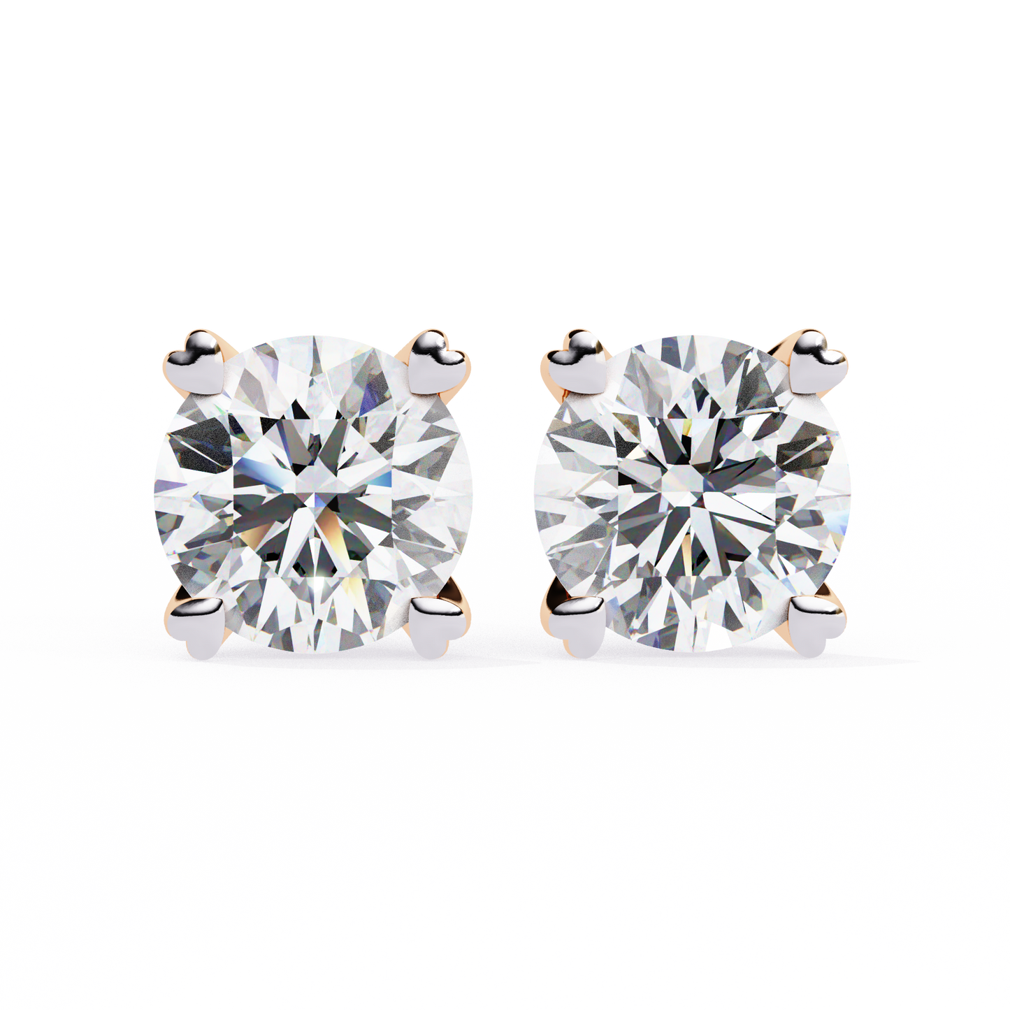 Lyra Studs – Round Lab Diamond Classic Solitaire Earrings