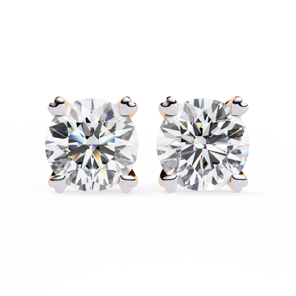 Lyra Studs – Round Lab Diamond Classic Solitaire Earrings