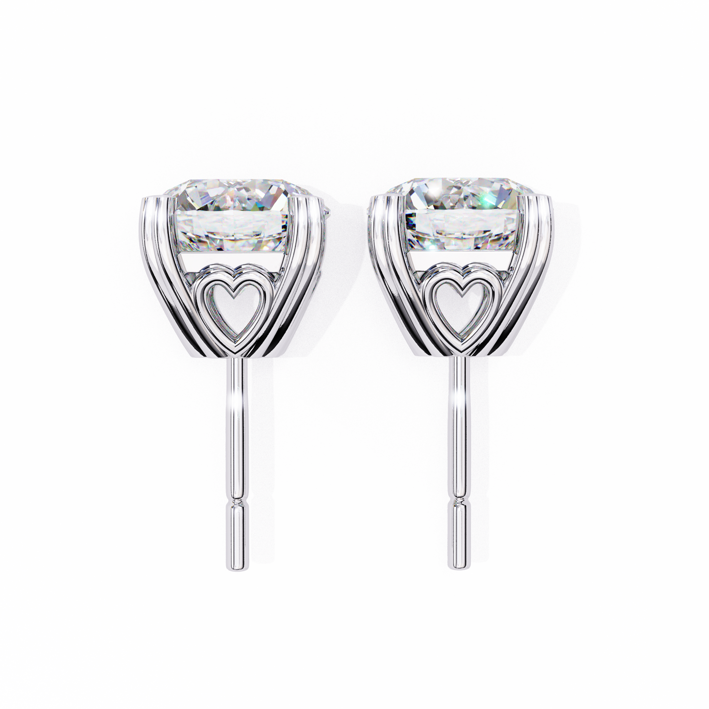 Lyra Studs – Round Lab Diamond Classic Solitaire Earrings