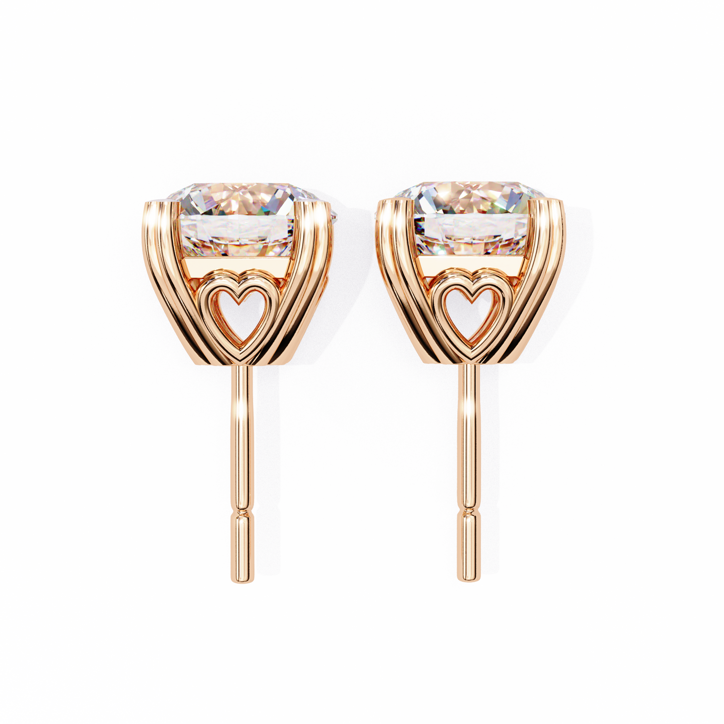 Lyra Studs – Round Lab Diamond Classic Solitaire Earrings