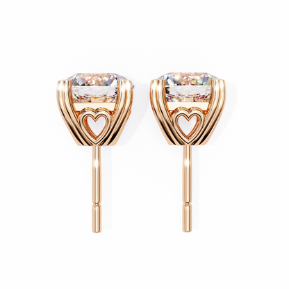 Lyra Studs – Round Lab Diamond Classic Solitaire Earrings
