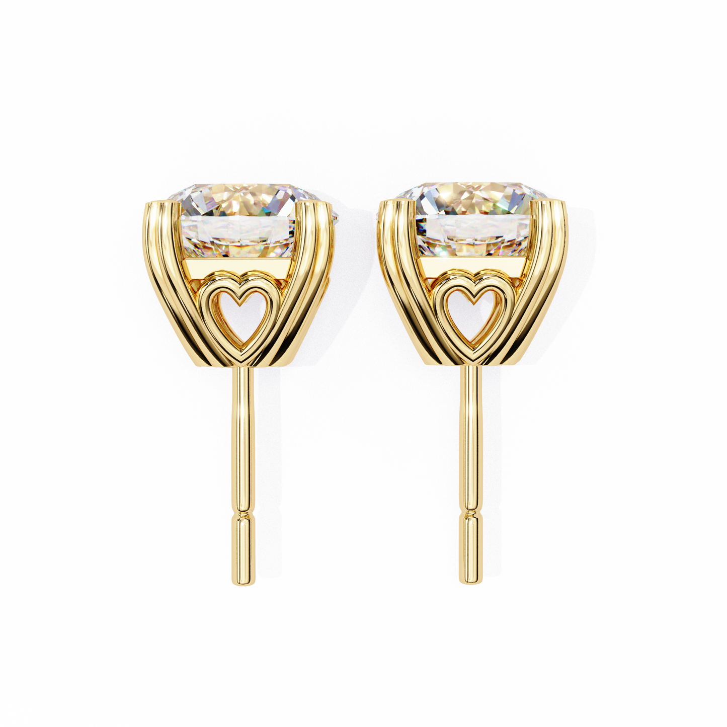 Lyra Studs – Round Lab Diamond Classic Solitaire Earrings