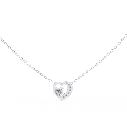 Heartline – Heart & Round Lab Diamond Cluster Necklace