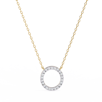 Twinkle Row – Round Diamond Curved Bar Necklace