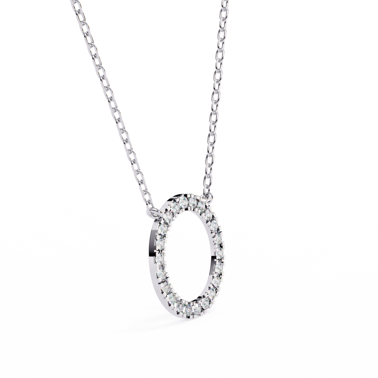 Twinkle Row – Round Lab Diamond Curved Bar Necklace